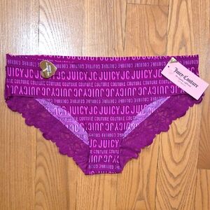 Juicy Couture Logo No Show Panties Large NWT